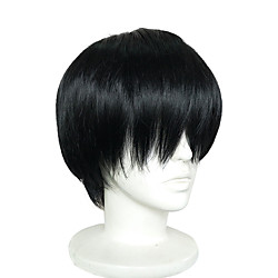 Cosplay Costume Wig Synthetic Wig Cosplay Wig Straight Straight Wig Short Natural Black Synthetic Hair Black