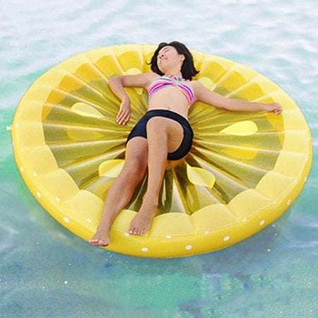 Portable Inflatable Lemon Floating Row for Summer Party Beach Holiday