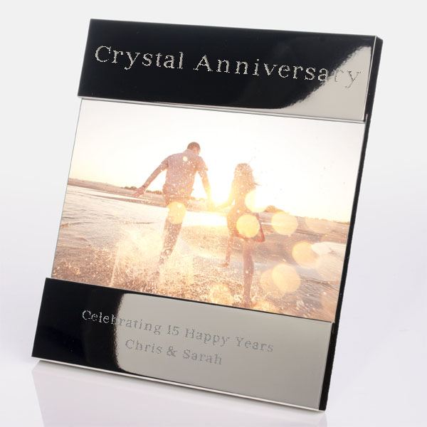 Engraved 15th (Crystal) Anniversary Photo Frame