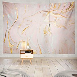 polyester glitter tapestry gold glitter paint tapestry marble gold pastel watercolor ink glitter galaxy liquid flow pink and gold wall hanging tapestry for girls 60x50 inch