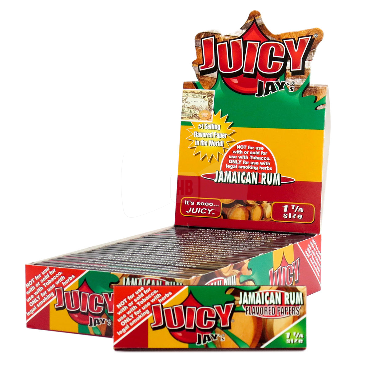 Juicy Jays Jamaican Rum Rolling Papers Full Box (24 packs) 1 1/4