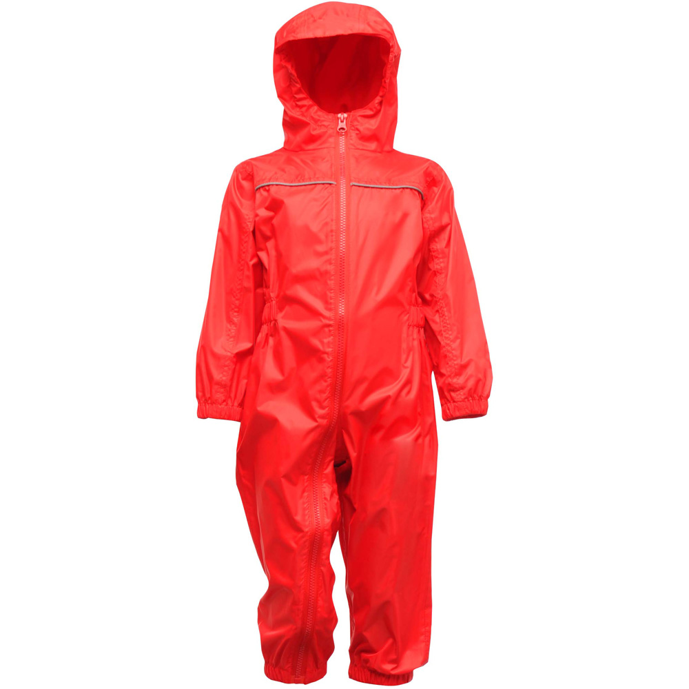 Regatta Kids Paddle Waterproof Breathable Rain Suit TRW466 Red
