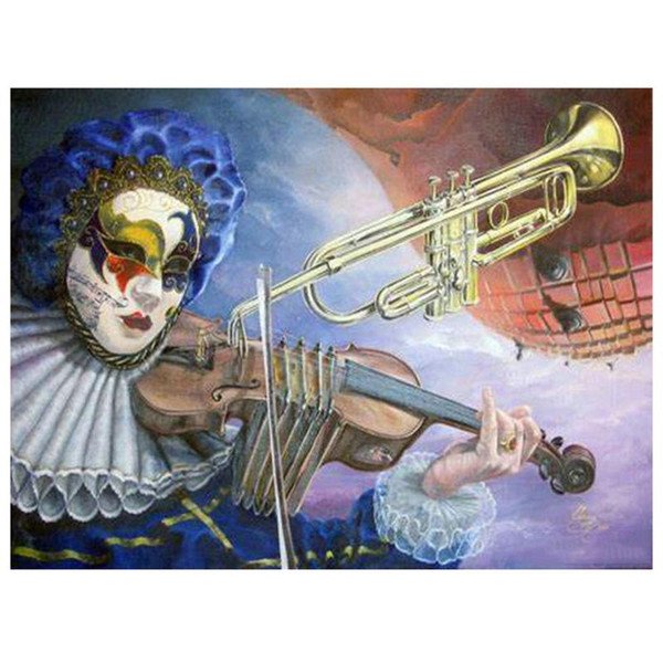 5d diamond painting violin mask woman full square round diamond embroidery rhinestones mosaic pictures carnival decoration n538