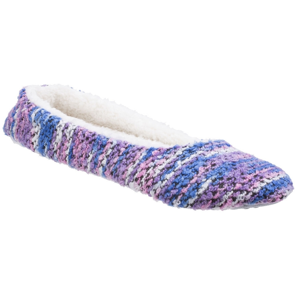 Divaz Womens/Ladies Divaz Morzine Knitted Slip On Fluffy Sock Slippers Small