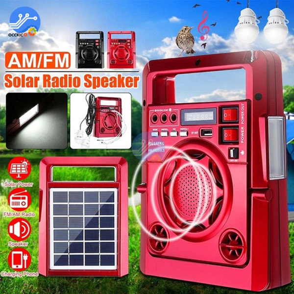 multifunction hand radio bluetooth am/fm outdoor tf card led emergency solar power energy radio fm portable