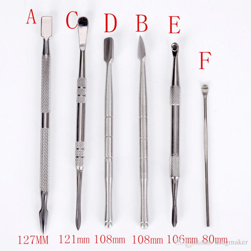 Wax Dabber Tools Wax Atomizer 6 Styles Silver Color 80Mm To 120Mm Dab Jar Tool Dry Herb Vaporizer For Mat Container Vape