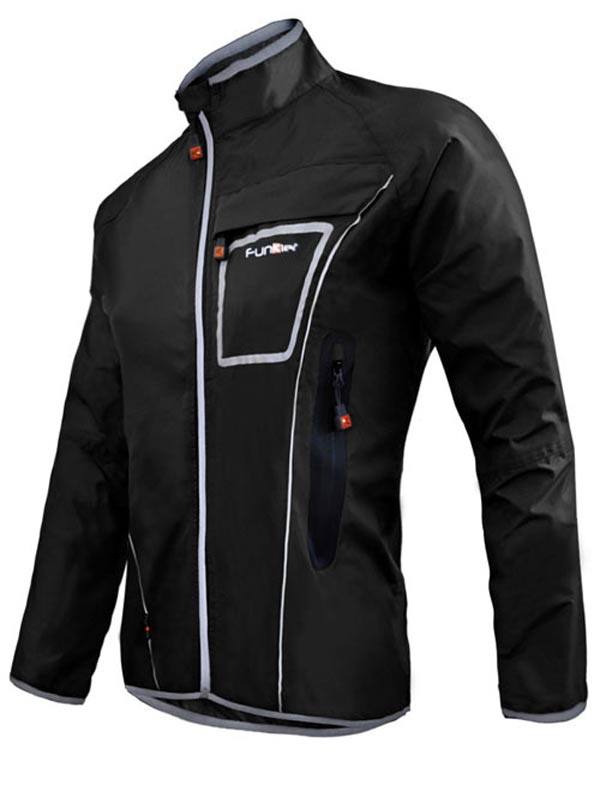 FUNKIER WJ-1317 Waterproof Rain Jacket 2015-Black-Small