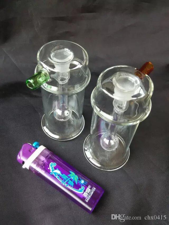 Two-color Hookah Glass Bongs Accessories , Unique Oil Burner Glass Pipes Water Pipes Glass Pipe Oil Rigs Smoking with Dropper