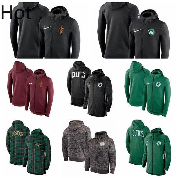 bostoncelticsmen clevelandcavaliersmen showtime jersey bos therma flex performance cle full-zip basketball hoodie