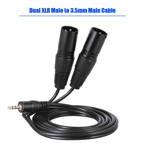 1,5 m / 5 pies Cable de Audio Cable de Doble XLR Jack a Enchufe Jack de 3.5mm