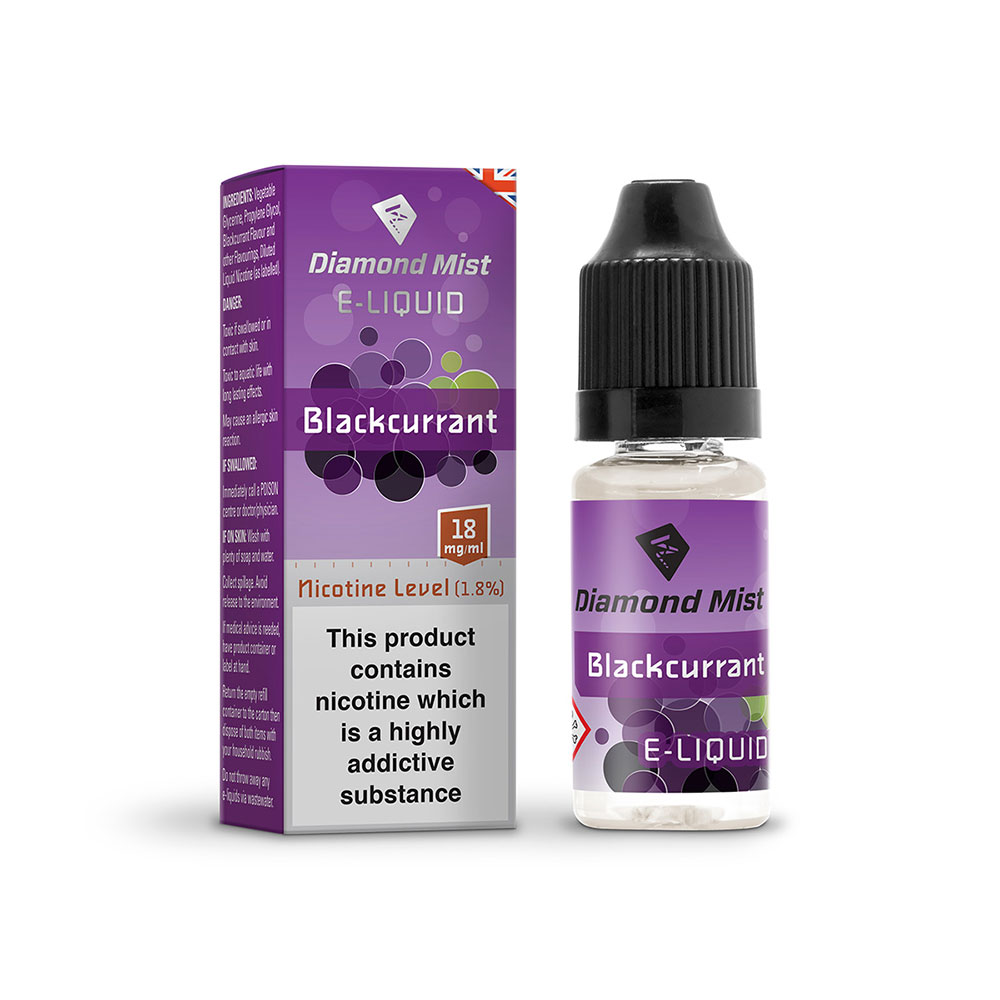 Diamond Mist E-Liquid Blackcurrant Flavour 10ml -  18mg Nicotine