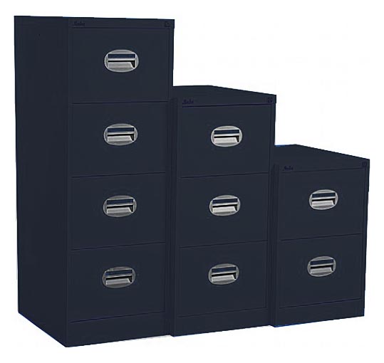 Silverline Kontrax 3 Drawer Filing Cabinet Black