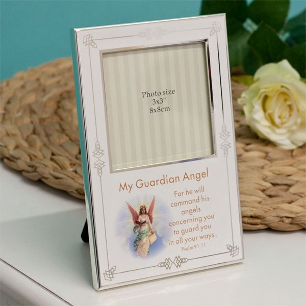 Silver Plated Guardian Angel Photo Frame