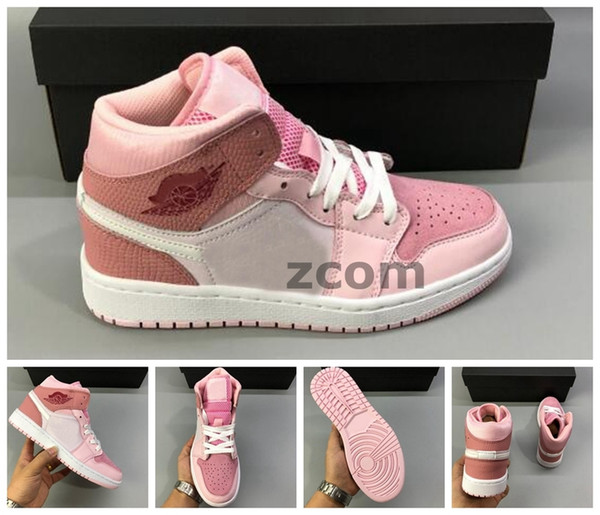 New Cheap 1 Mid WMNS Digital Pink Women Sneakers 2020 Basketball Shoes Designer Girls Baskets 1s des chaussures zapatos
