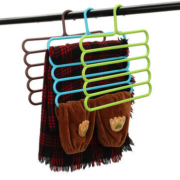 Five-layer Space Saving Pants Hangers Holders For Trousers Towels Clothes Apparel