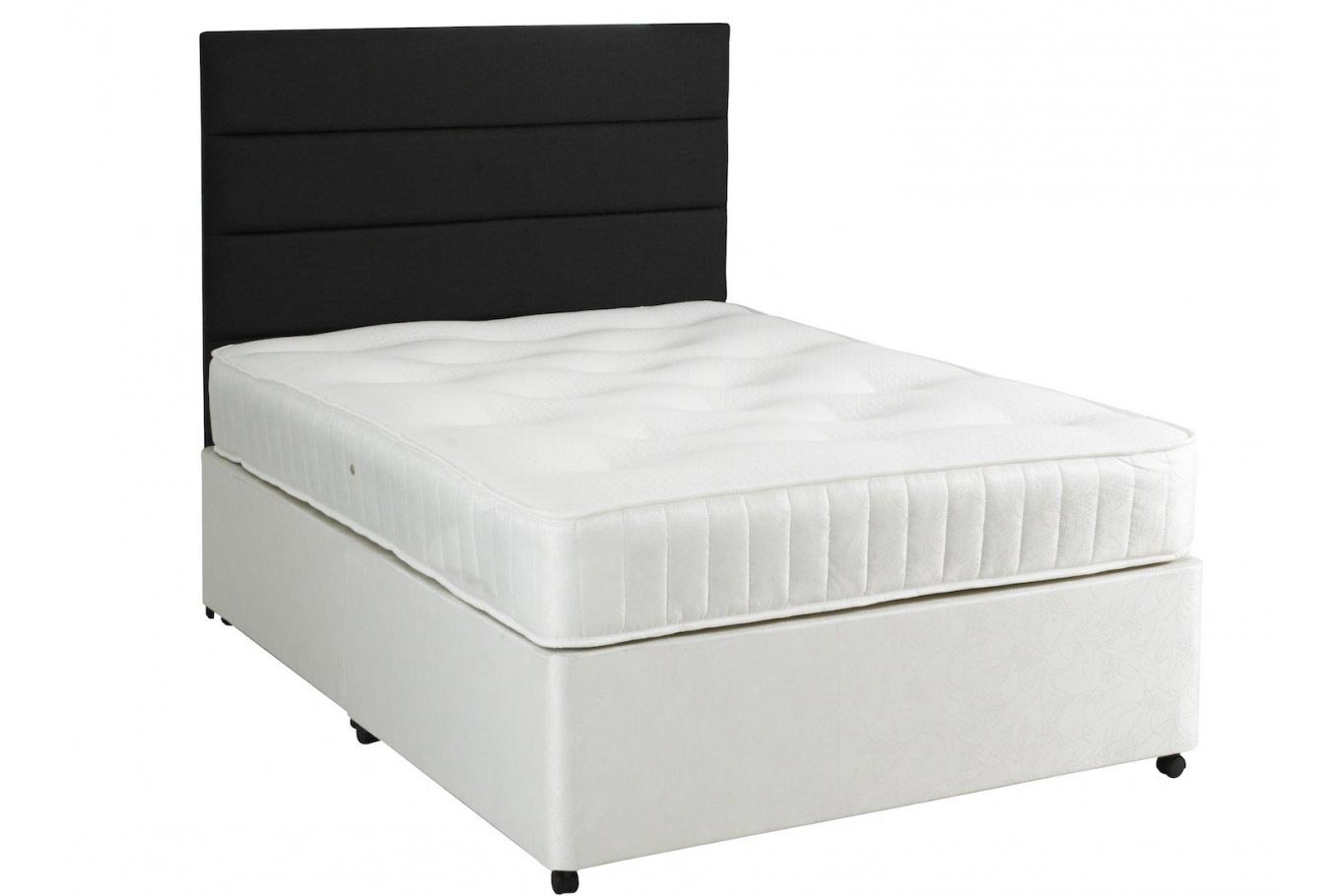Damask Comfort Coil Spring Divan Bed-Double-End Opening Ottoman