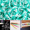 600PCS Lake BlueWhite 8-Segment DIY Twistz Silicone Rubber Bands for Rainbow Loom Bracelets with HookS-clips