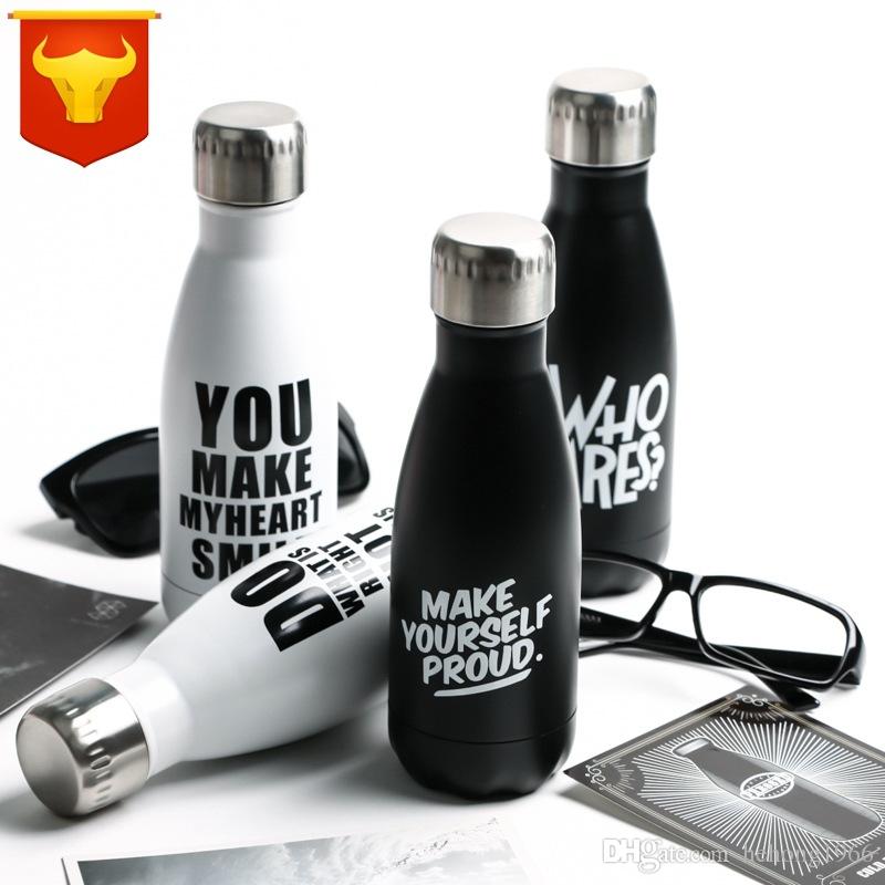 Fashion Car Coke Waters Bottles Bowling Insulation Cups Stainless Steel Kettles With Lid Water Bottle Leak Proof Kettle Black 21hg B R
