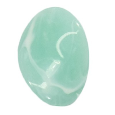 Oval-Perlen, gedreht, marmoriert, 3,5 cm, 10 Stück, mint