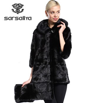 SARSALLYA Real Fur New Style Ladies Fashion Mink Coats Genuine Leather Mink Fur Mandarin Collar Mink Fur Coat From Natural Fur