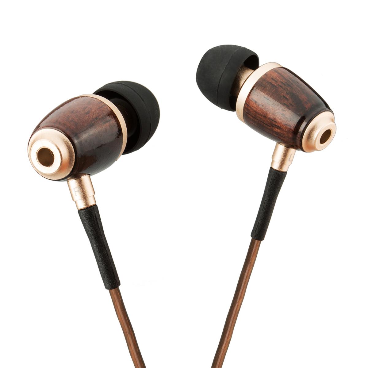 DIKOO Earphone Wood Wooden In Ear Headphones Prenmium Genuine Noise Cancelling Earphones With Microphone For Samsung S8 iphone x 8