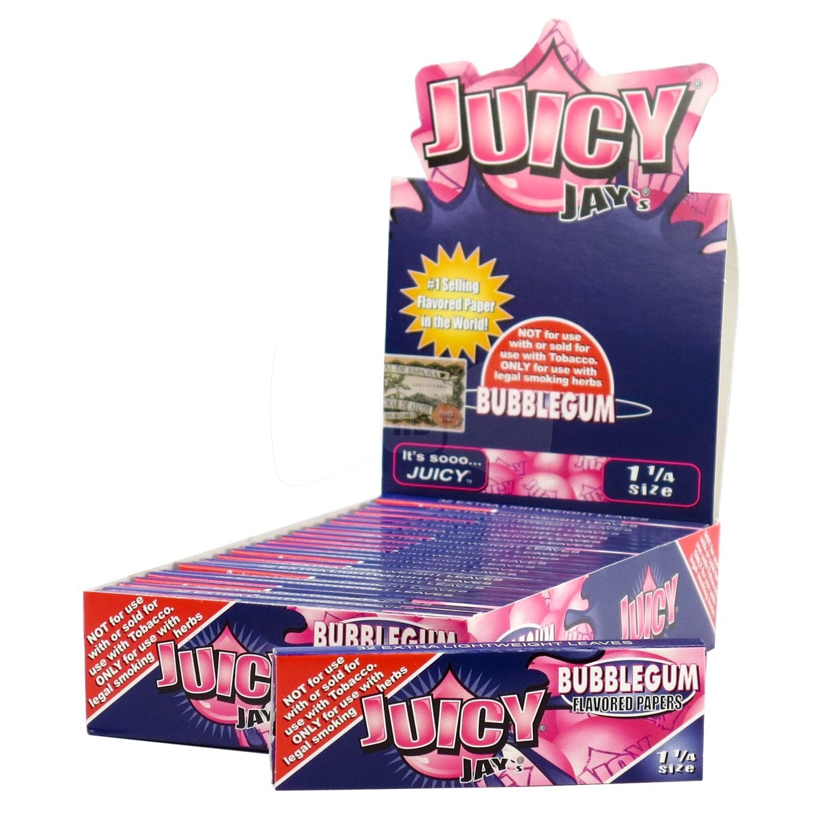 Juicy Jays Bubblegum Rolling Papers Full Box (24 packs) King Size