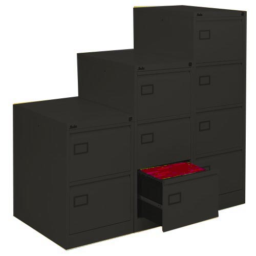 4 Drawer Black Executive Filing Cabinets