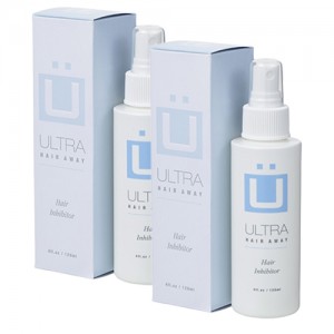 Ultra Hair Away - Lotion Inhibitrice de poils - Ralentit la repousse du poil, sans Alcool - 2 sprays