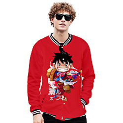 Inspired by One Piece Monkey D. Luffy Anime Cartoon Polyster Anime 3D Harajuku Graphic Outerwear For Men's / Women's / Couple's miniinthebox