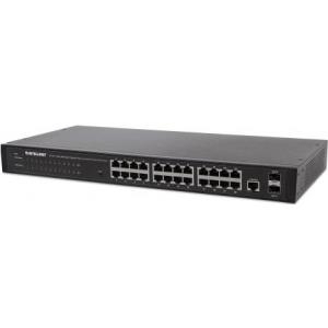 Intellinet 24-Port Web-Managed Gigabit Ethernet Switch with 2 SFP Ports - Switch - verwaltet - 24 x 10/100/1000 + 2 x SFP - Desktop, an Rack montierbar (560917)