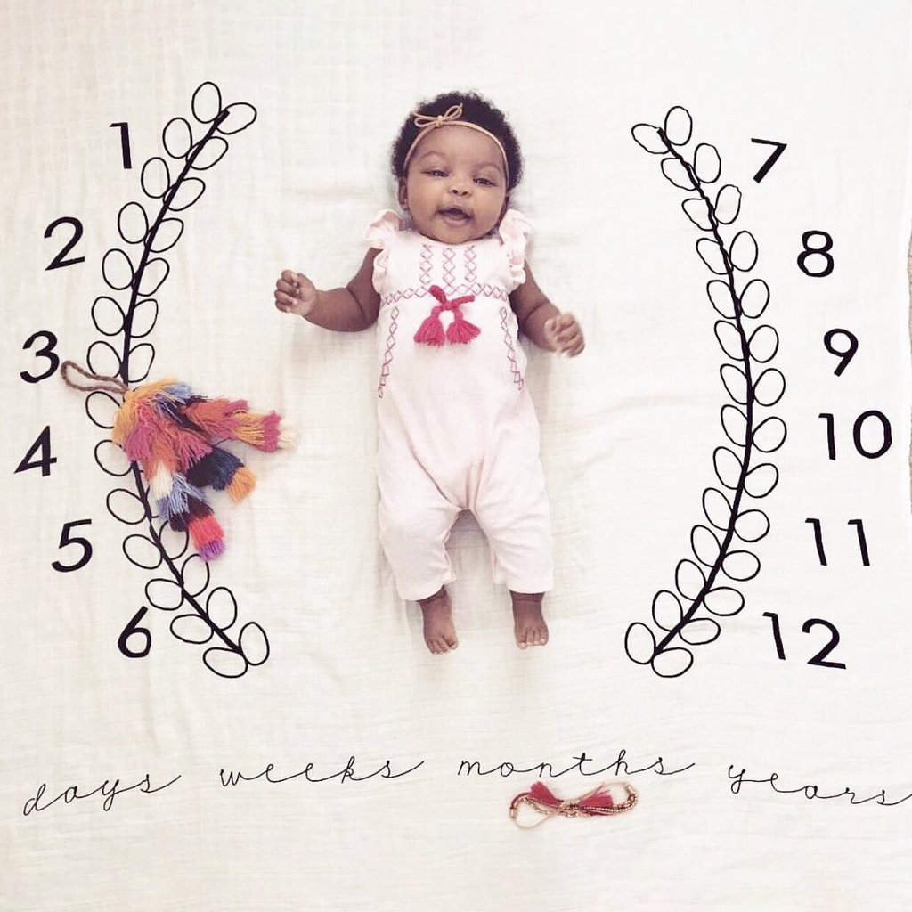 Baby Milestone Blanket Photography Background Prop( not include frame)