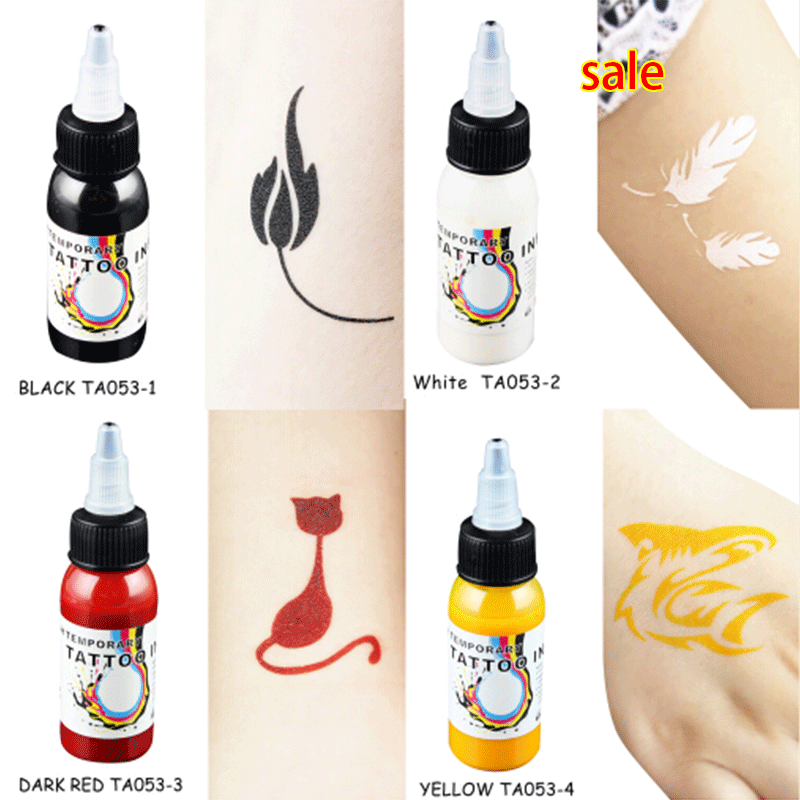 brand temporary airbrush tattoo common ink 30 ml/bottle body painting tattoo ink pigment 4 colors