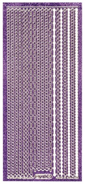 Microglitter-Sticker, Perlen-Bordüren, 3mm, violett