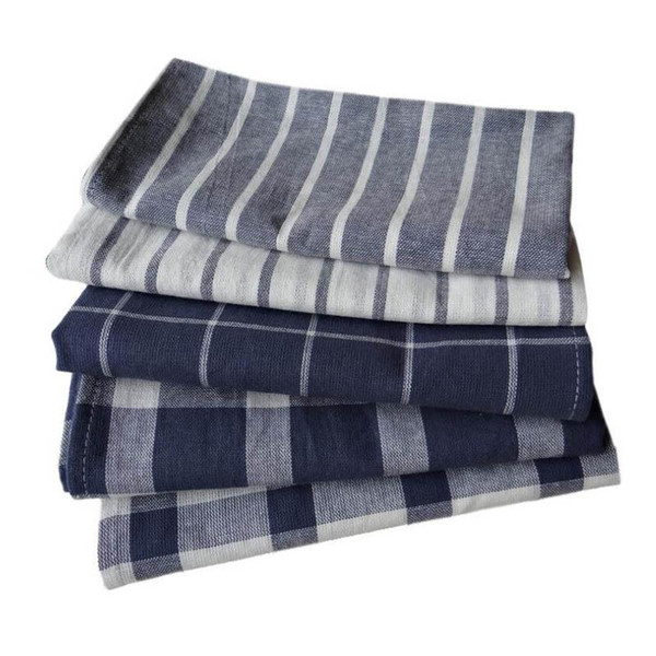 6pcs/lot Cotton Stripe Lattice Cloth Mat Table Napkin Pad Meal Towels Insulation Pad Towel Dinner Table Placemat