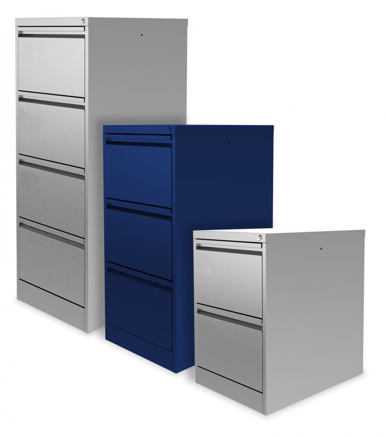 Large Capacity Lockable Filing Cabinet- 3 Drawers- Blue
