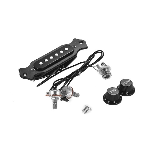 Guitare acoustique cuivre simple bobine magnétique silencieux guitare acoustique avec contrôle du volume du volume avec boutons vis de montage ensemble
