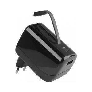 D-Parts Fontastic® Ladegerät mit integr.Powerbank, 5200mAh, schwarz (210860)