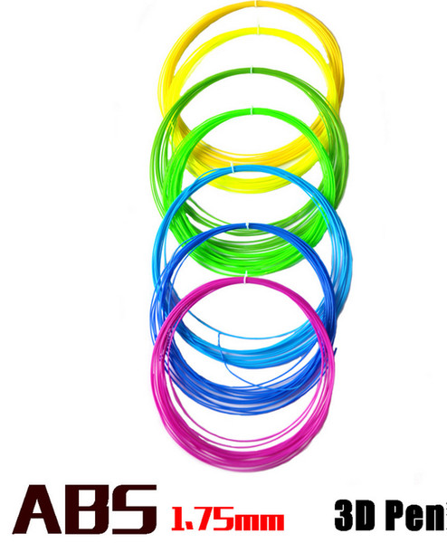 abs filament 1.75mm 20 different colors 5 meters each color all 3d pen 3d printer sgs approval material e233l