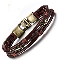 Men's Chain Bracelet Leather Bracelet Twisted Fashion Leather Bracelet Jewelry Brown For Gift Daily Lightinthebox