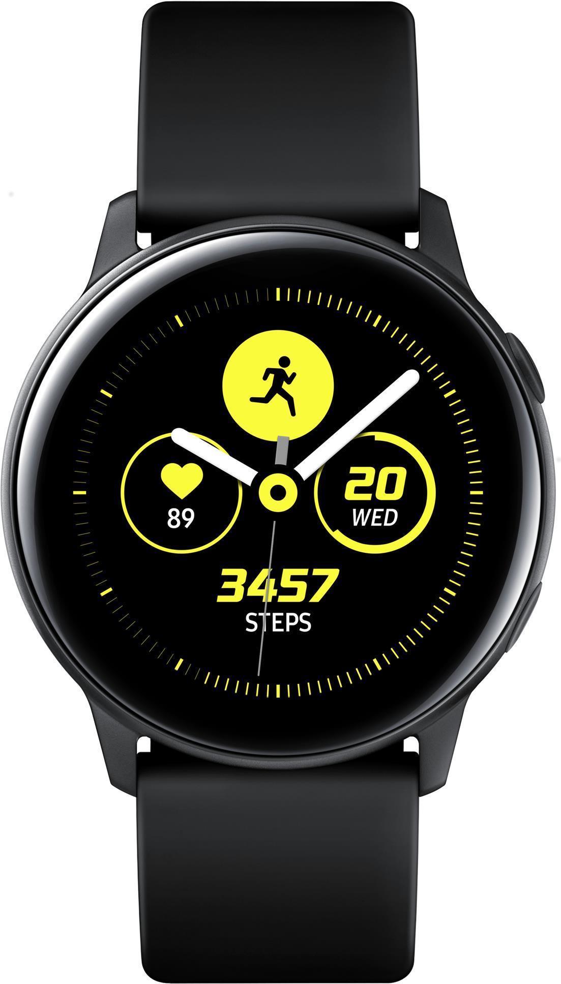 Samsung Galaxy Watch Active - Schwarz - intelligente Uhr mit Band - Flouroelastomer - Anzeige 2.81 cm (1.1