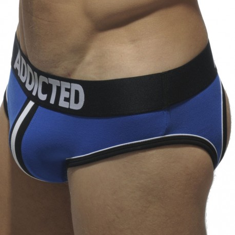 Addicted Double Piping Bottomless Brief - Royal XL