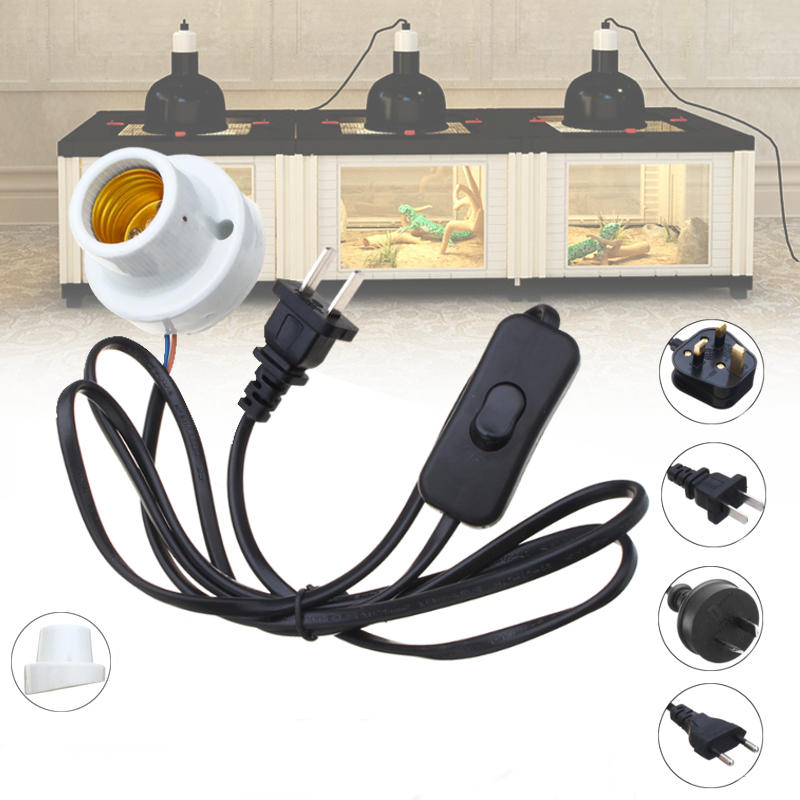 E27 Oblique Mouth Crawler Reptile Ceramic Heat Lampholder Light Socket Bulb Adapter AC110-240V