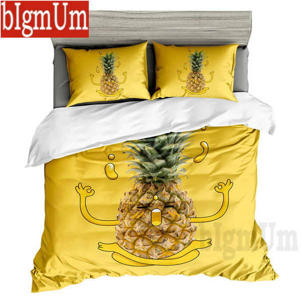 3d printed bedding set 3pcs pineapple patten fruit duvet cover pillowcases uk fr ger size single double king
