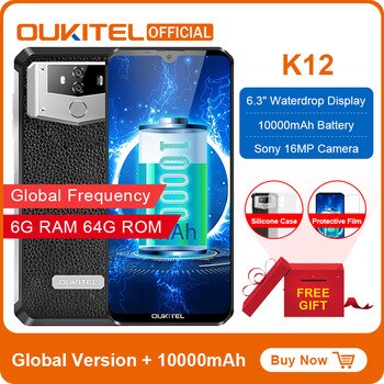 OUKITEL K12 Android 9.0 Mobile Phone 6.3