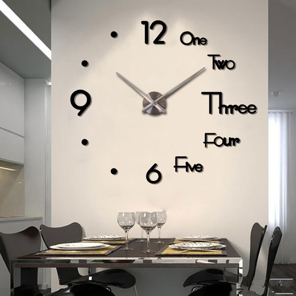 2020 New Wall Clock Quartz Watch Modern Design Large Decorative Clocks Europe Acrylic Stickers Living Room Mechanism 1008