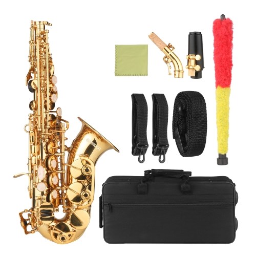 ammoon Saxophone Soprano Sib Laque Or Laiton Sax avec Etui Instrument