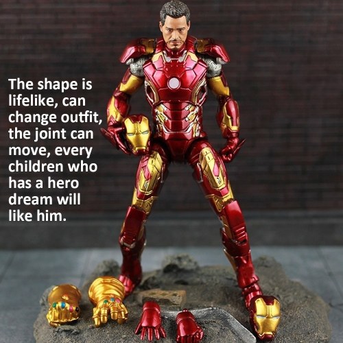 The Avengers Hero Iron Man MK43 Action Figure Kids Gift 1/8 Scale Painted Figure