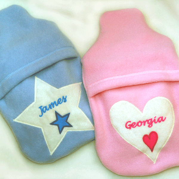 Personalised Childrens Hot Water Bottle Pink