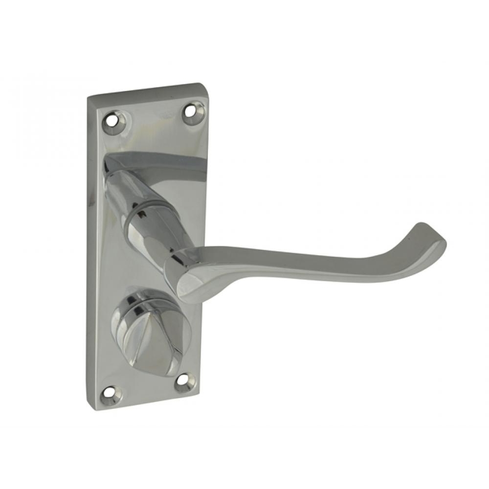 Forge Backplate Handle Privacy - Scroll Chrome Finish 102mm