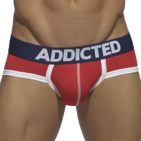Addicted 3-Pack Basic Briefs - Red - Grey - Blue M